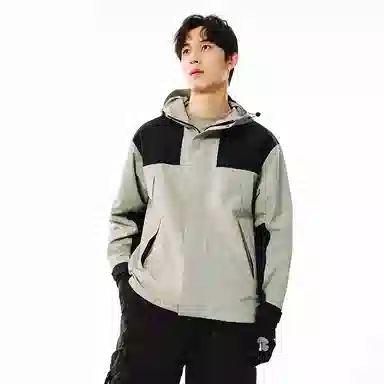 网易严选  宽松连帽拼色薄款  防泼水冲锋衣 男女同款