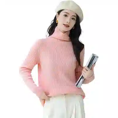 恒源祥 经典高领纯色套头长袖毛衣 女款