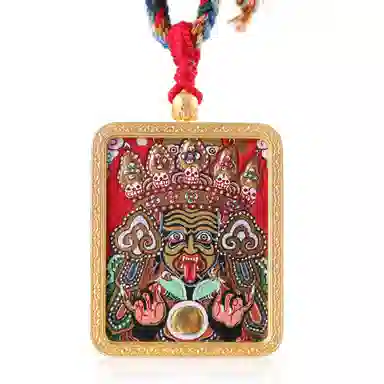 喃呢 藏式热贡手绘唐卡扎基拉姆新中式都市文玩国风国潮旺福平安吉祥好运 合金 项链 男女同款情侣款