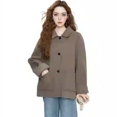 法文箱子 休闲宽松翻领大衣 女款