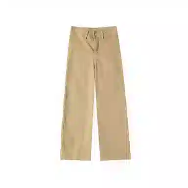 法文箱子 高腰拉链阔腿牛仔裤 女款