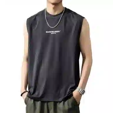 贵色 美式吸湿排汗宽松速干百搭上衣设计感英伦风无袖背心 男女同款