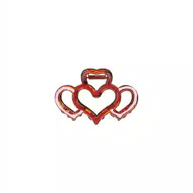 水中玉 彩色爱心后脑勺高级感盘头发鲨鱼 亚克力 发夹 女款