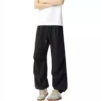 颂希尔 美式纯色宽松系带休闲裤 男女同款