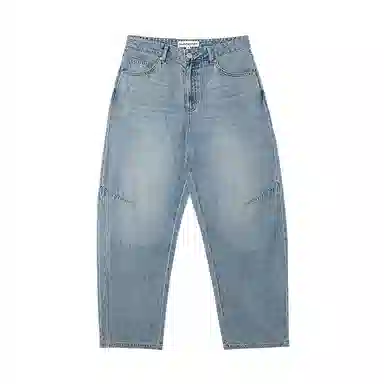 美特斯邦威 宽松弯刀立体牛仔裤 男款