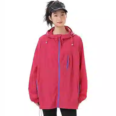 杜克恩 轻薄时尚美式纯色拉链连帽宽松外套防晒服 男女同款