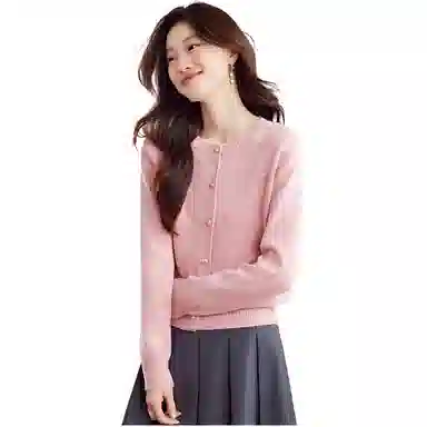 曲韩 长袖通勤简约针织衫 女款