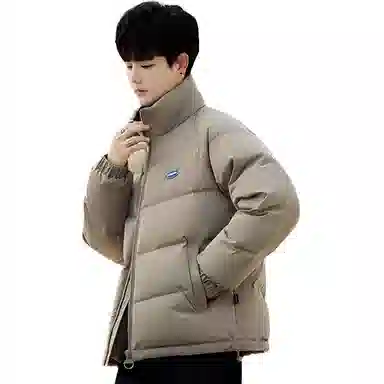 鸭鸭 立领简约纯色羽绒服 通用 黄咖色