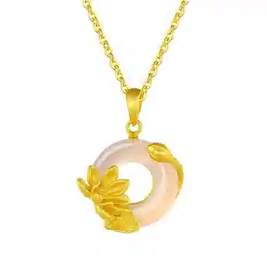 亨万福 平安扣 时尚小众森系清冷高级设计 极简新中式复古上岸 东方古韵轻奢贵气优雅时髦#好运 玉髓 项链 女款