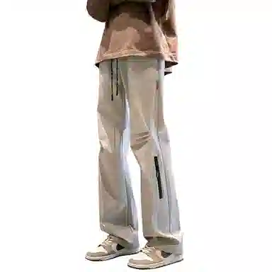 王者荣耀 美式褶皱拼接户外徒步爬山运动宽松舒适透气时尚百搭直筒休闲裤 标语款 男女同款