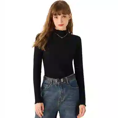 法文箱子 休闲修身简约长袖针织衫 女款