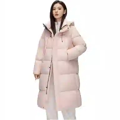鸭鸭 纯色时尚休闲连帽宽松舒适长袖羽绒服 女款