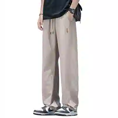 顶峰保罗 无性别主义凉感亲肤透气宽松直筒运动裤子美式潮流轻薄长裤时尚百搭高级感休闲裤 男女同款