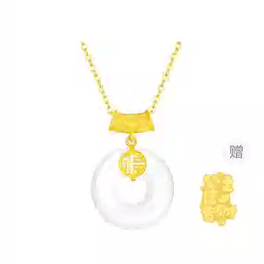 水贝 平安扣 好运新中式国潮轻奢精致显气质优雅高级招财纳福天然 玉髓 玉石项链 女款