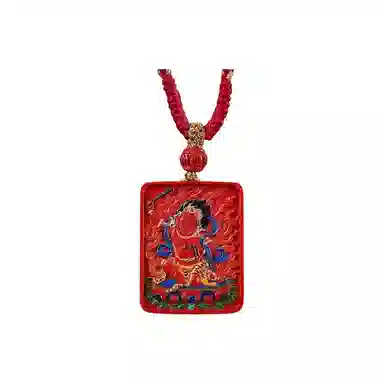 宝臻荟 新中式 国风 国潮 藏风 唐卡 再造辰砂朱砂 玉石项链 男女同款情侣款