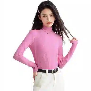 法文箱子 通勤休闲半高领长袖针织衫 女款