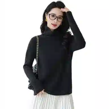 恒源祥 经典高领纯色套头长袖毛衣 女款