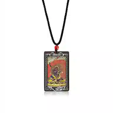 【12生肖顺利八大守护神本命佛】 周帝王 八方来财诸事顺利平安喜乐国风新中式小众复古百搭福禄吉祥好运 黑檀 项链 男女同款情侣款