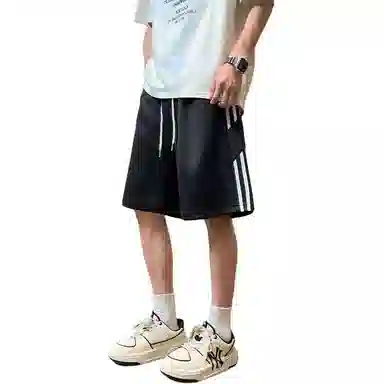 轻迎 美式复古宽松透气百搭五分运动裤休闲短裤 男女同款