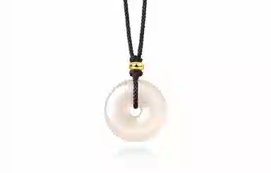 吉盟 新中式平安扣国潮风吉祥如意温润如玉转运珠 玉髓 玉石项链 男女同款情侣款