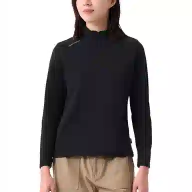 探路者 舒适保暖防风透气绒感外套 女款 黑色