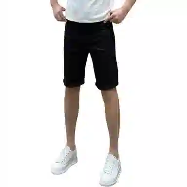 吉肯蒂 欧美高端潮牌简约白色轻奢男士五分修身小直筒牛仔短裤 男款
