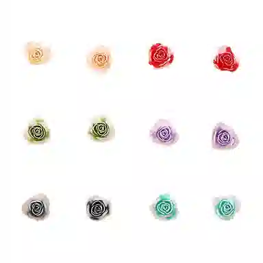 【花海拾美】 千桐 甜美清新彩色花朵 小巧精致 不重样 防过敏养耳洞耳饰套装 塑料 耳钉 男女同款情侣款