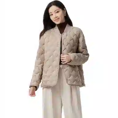 坦博尔 菱格轻暖保暖长袖羽绒服 女款