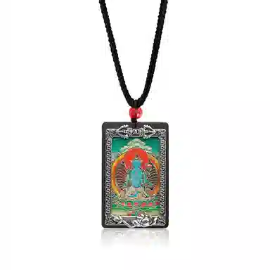 【12生肖顺利八大守护神本命佛】 周帝王 八方来财诸事顺利平安喜乐国风新中式小众复古百搭福禄吉祥好运 黑檀 项链 男女同款情侣款