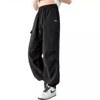 敦煌博物馆 美式复古纯色简约多口袋宽松束脚户外机能伞兵休闲工装裤 男女同款