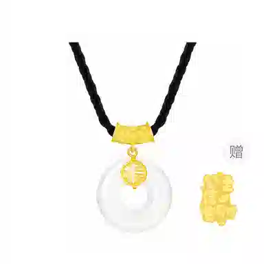 水贝 平安扣 好运新中式国潮轻奢精致显气质优雅高级招财纳福天然 玉髓 玉石项链 女款