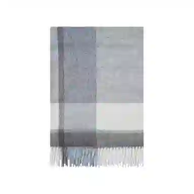 桉彩饰 百搭柔软流苏舒适保暖高雅格纹红色舒适静谧之花 绒线围巾 男女同款情侣款