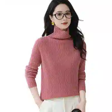 恒源祥 经典高领纯色套头长袖毛衣 女款