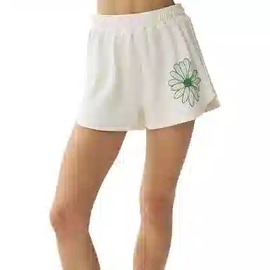 MARDI MERCREDI SS25 MINI SWEAT SHORTS FLOWER_WHITE GREEN