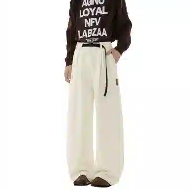 王者荣耀 美式高街提花直筒长裤宽松舒适透气痞帅高颜值百搭时尚垂感休闲裤 标语款 男女同款