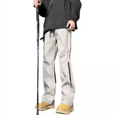 双星八特 纯色中腰松紧宽松直筒休闲裤 男女同款 深灰色