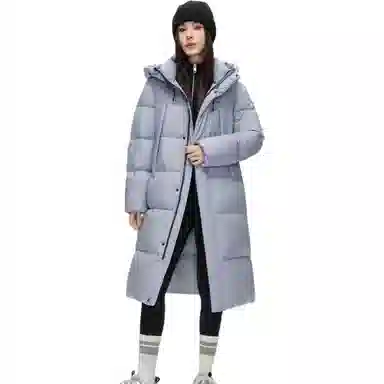 鸭鸭 纯色时尚休闲连帽宽松舒适长袖羽绒服 女款