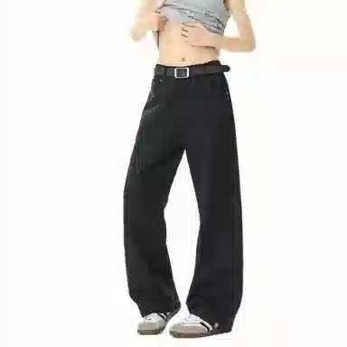 悍戈 美式高街复古潮流纯色基础款宽松阔腿裤休闲裤 男女同款