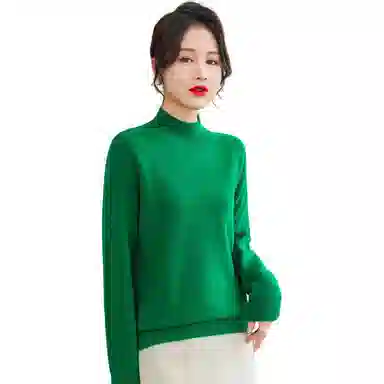 恒源祥 半高领套头纯色长袖毛衣 女款