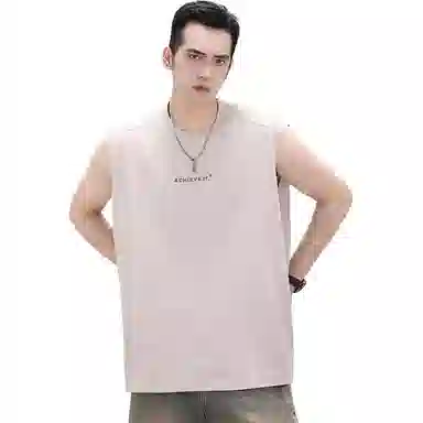尘映 冰丝速干美式坎肩无痕健身运动上衣背心 男款
