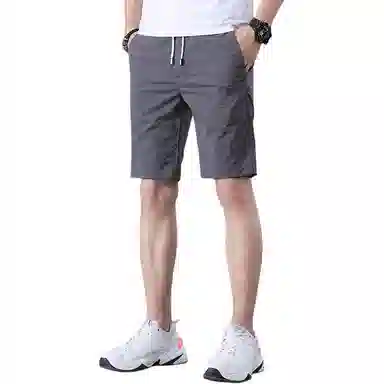 羽浅 夏季薄款冰丝五分裤弹力运动中裤时尚抽绳百搭显瘦休闲短裤 男款
