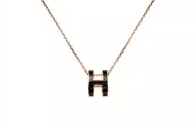 Hermes Pop H Necklace Rose Gold