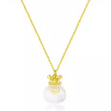 希遇 星愿之钥 国潮轻奢小众设计 时尚简约高级气质锁骨链好运 福气满满日常通勤百搭 玉髓 项链 女款