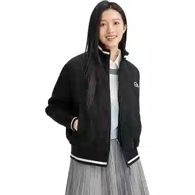 鸭鸭 休闲舒适立领短款长袖羽绒服 女