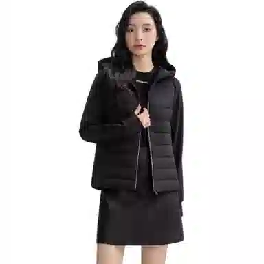 鸭鸭 短款轻薄连帽宽松休闲羽绒服 女款