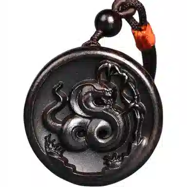 工匠一族 十二生肖圆牌 雕刻 紫光檀 项链 男女同款情侣款