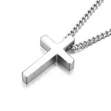 IDEAGEMER Silver Cross Pendant Necklace