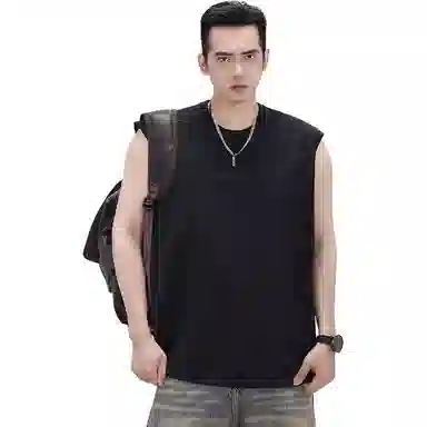 尘映 冰丝速干美式坎肩无痕健身运动上衣背心 男款