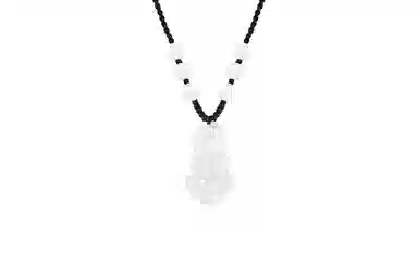 中国珠宝 笑脸弥勒佛吊坠  新中式复古国风高级感玉佛温柔气质平安好运观音锁骨链 玉髓 项链 男女同款情侣款