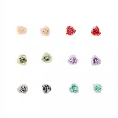 【鲜花朝戴】 千桐 甜美清新彩色花朵 小巧精致 不重样 防过敏养耳洞 塑料 耳钉 男女同款情侣款